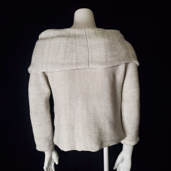 Seek the Label Cream & White Cowl Neck Sweater (S) - Picture 4 of 5